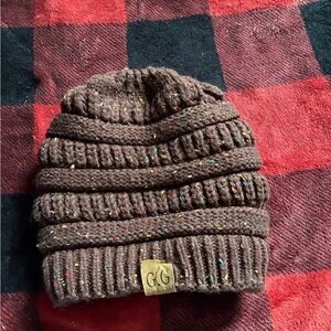 Kids Brown Speckled Knit Beanie